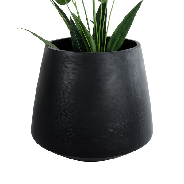 Künstlicher Garten TIJUANA 20704 Dekorativer Caspo-Topf aus Polyesterzement – ​​Blumentopf Schwarz Φ82 x H90 cm