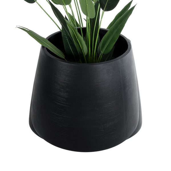 Künstlicher Garten TIJUANA 20704 Dekorativer Caspo-Topf aus Polyesterzement – ​​Blumentopf Schwarz Φ82 x H90 cm