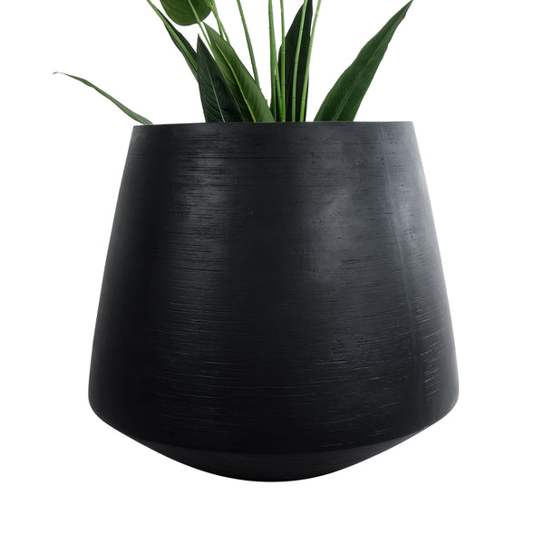 Künstlicher Garten TIJUANA 20704 Dekorativer Caspo-Topf aus Polyesterzement – ​​Blumentopf Schwarz Φ82 x H90 cm