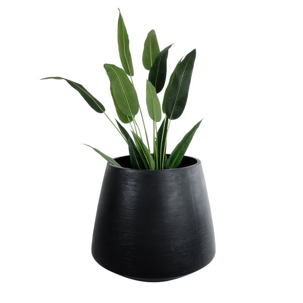 Künstlicher Garten TIJUANA 20704 Dekorativer Caspo-Topf aus Polyesterzement – ​​Blumentopf Schwarz Φ82 x H90 cm