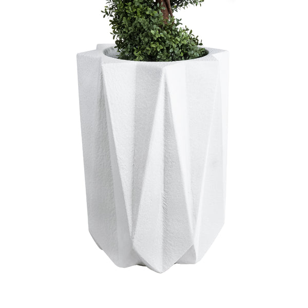 Künstlicher Garten PADOVA 20740 Caspo-Topf aus Polyesterzement – ​​Blumentopf weiß Φ46 x H67 cm