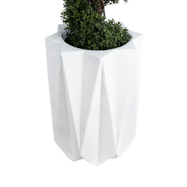 Künstlicher Garten PADOVA 20740 Caspo-Topf aus Polyesterzement – ​​Blumentopf weiß Φ46 x H67 cm