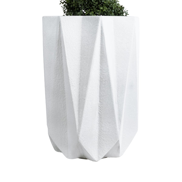 Künstlicher Garten PADOVA 20740 Caspo-Topf aus Polyesterzement – ​​Blumentopf weiß Φ46 x H67 cm