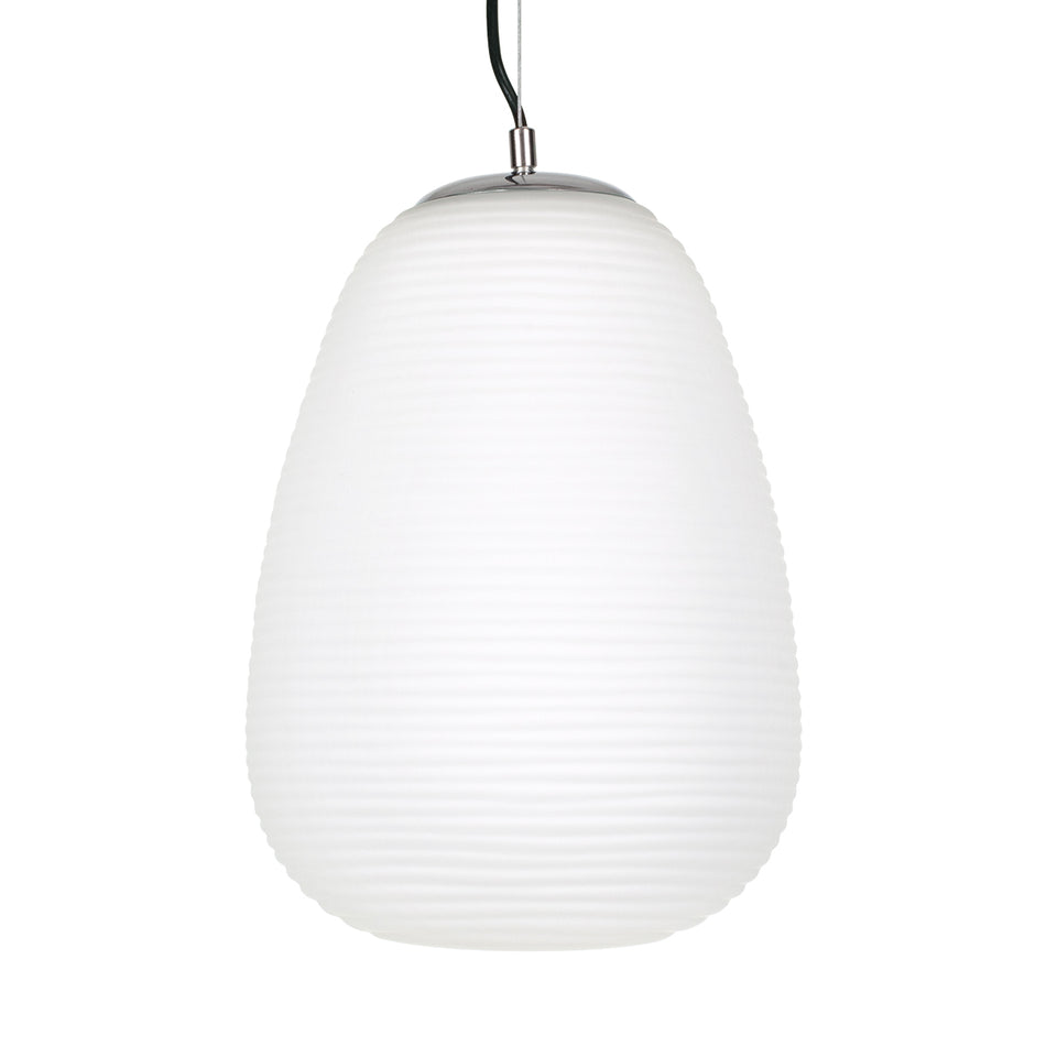 GLOBOSTAR® FREYA 00745 Μοντέρνο Κρεμαστό Φωτιστικό Οροφής με Ντουί 1 x E27 AC 220-240V IP20 - Λευκό & Ασημί - Μ24 x Π24 x Υ35cm