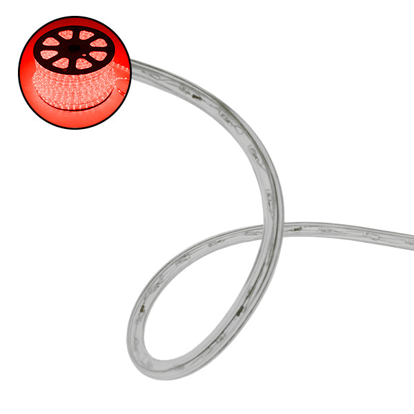 LED-Schlauch Transparent 1m 4.8W/m 230V 36 LED/m Diode 12mm 250lm/m Wasserdicht IP68 Rot Dimmbar GloboStar 22515