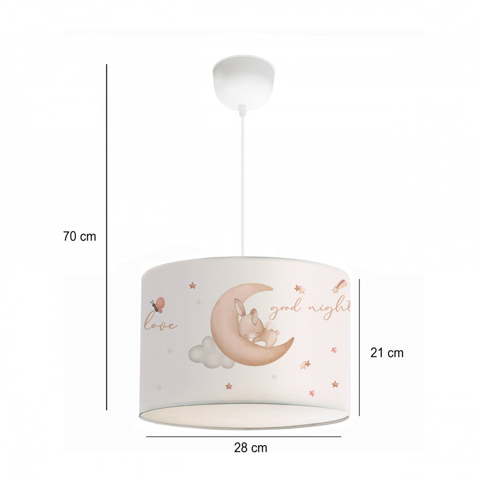 GLOBOSTAR® MOON 204-0019 Παιδικό Κρεμαστό Φωτιστικό Οροφής με Ντουί 1 x E27 AC 220-240V IP20 - Πολύχρωμο - Μ28 x Π28 x Υ24cm