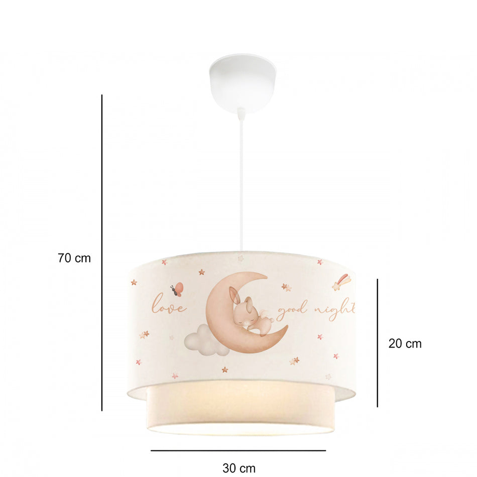 GLOBOSTAR® MOON 204-0011 Παιδικό Κρεμαστό Φωτιστικό Οροφής με Ντουί 1 x E27 AC 220-240V IP20 - Πολύχρωμο - Μ30 x Π30 x Υ24cm