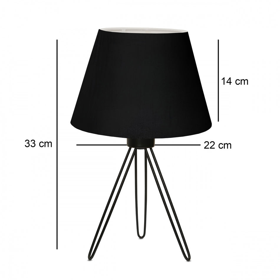 GLOBOSTAR® TRIP 204-0086 Μοντέρνο Επιτραπέζιο Φωτιστικό Πορτατίφ με Ντουί 1 x E27 AC 220-240V IP20 - Μαύρο - Μ22 x Π22 x Υ33cm