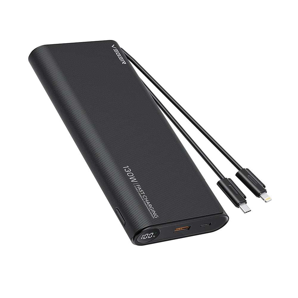 Veger TC130 Power Bank 25000mAh 130W με Θύρα USB-A και Θύρα USB-C Power Delivery Μαύρο