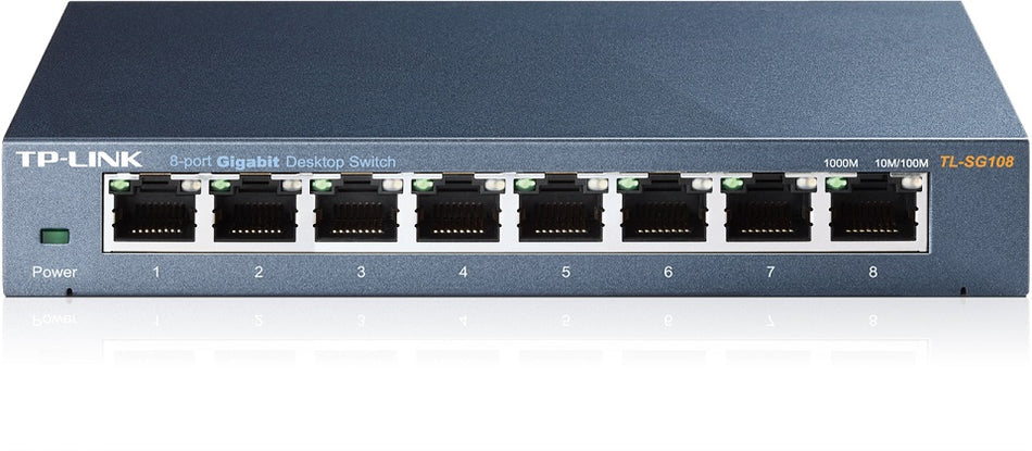 TP-LINK Switch TL-SG108, 8 port, 10/100/1000 Mbps, Steel Case