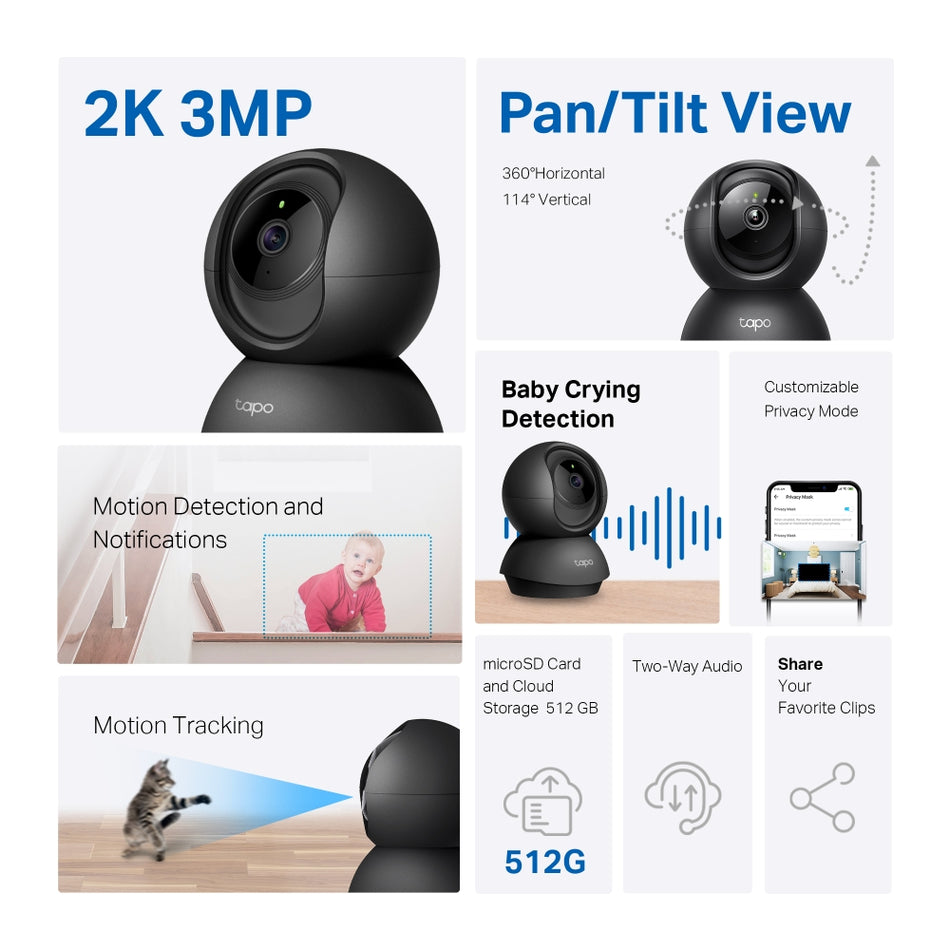 TP-LINK CAMERA TAPO C211 FULLHD+ WIFI PAN/TILT BLACK