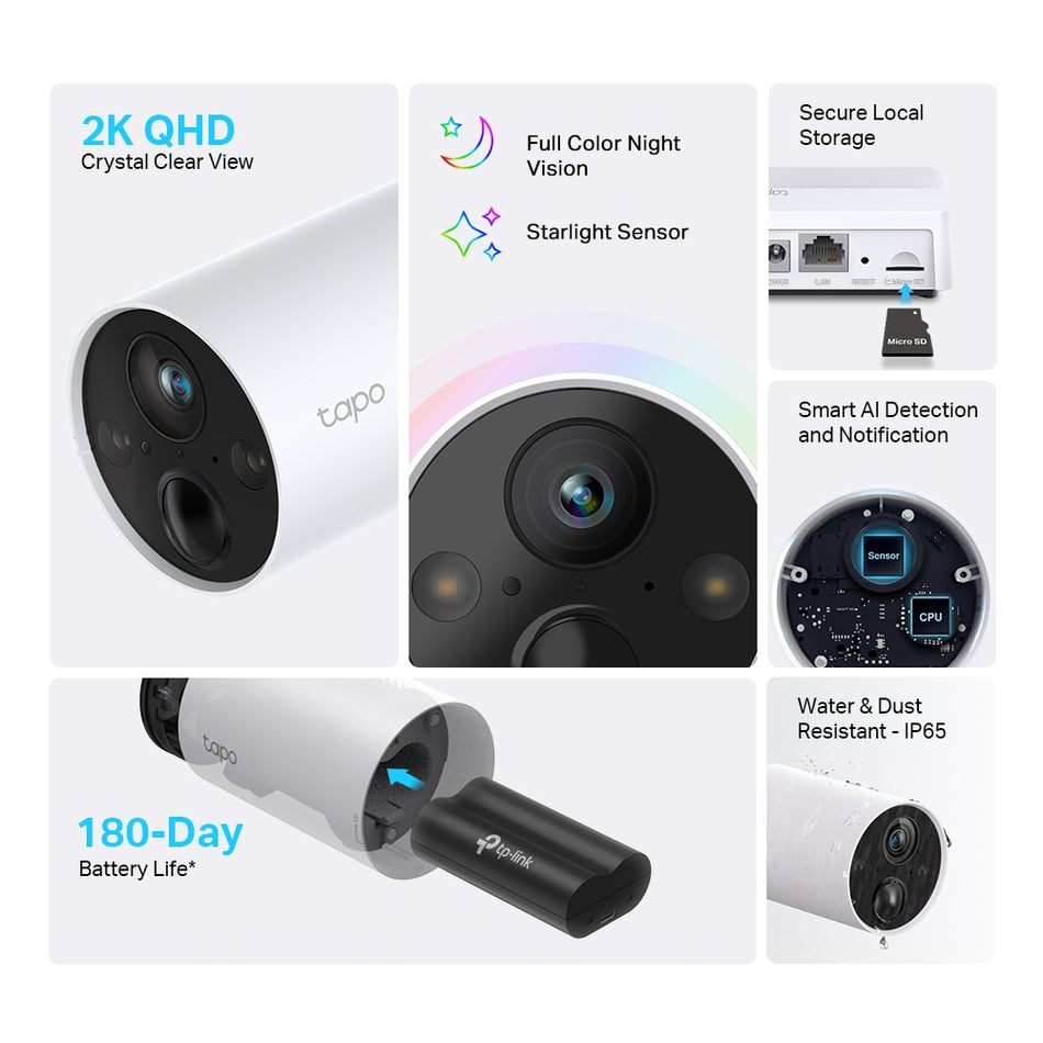 TP-LINK Wi-Fi Battery Camera System Tapo C420S2 2 PCS Kit