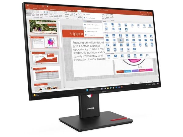 LENOVO Monitor ThinkVision T27-40 27'' FHD IPS, Display Port,HDMI,USB,USBC,VGA,Höhenverstellbar,3 Jahre Garantie