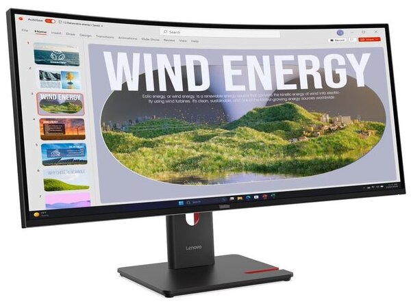 LENOVO Monitor ThinkVision T34WD-40 34'' WQHD VA, Curved, RJ45, HDMI, USB-C, Display Port,  Height adjustable, 3YearsW