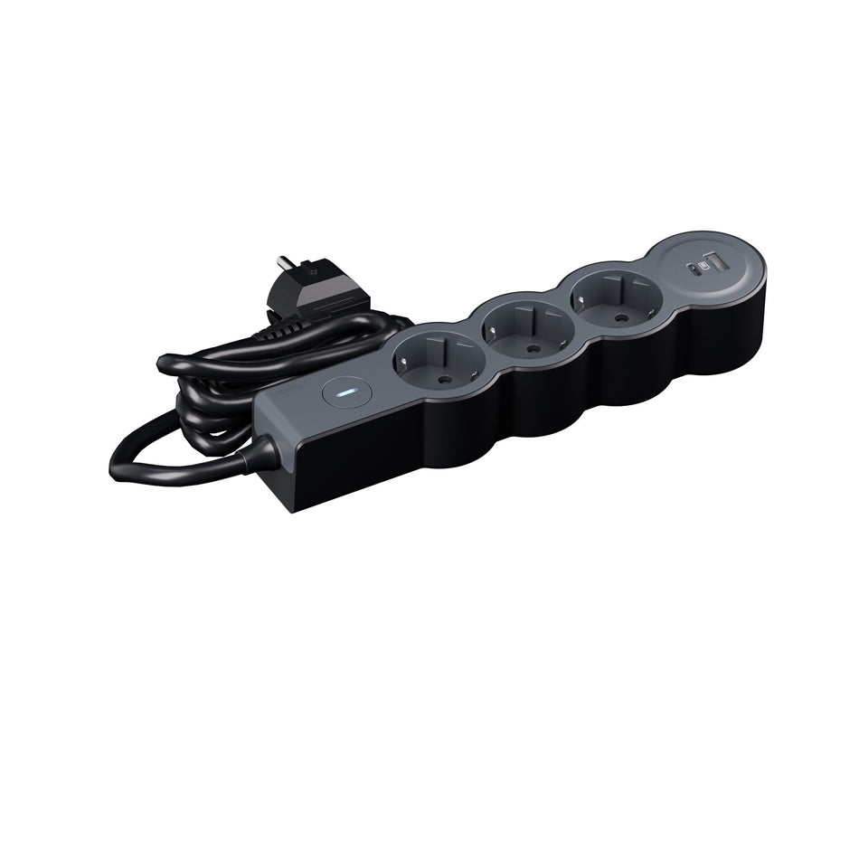 Legrand SurgeArrest 3 Outlets,USB A + C, 1.5m Cable Black