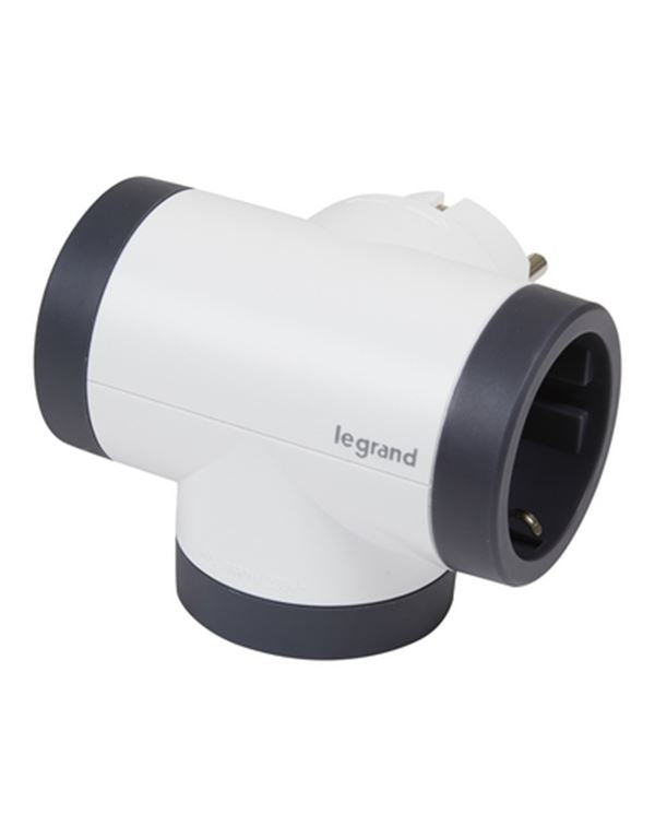 Legrand SurgeArrest 3 Outlets  Black/Grey Rotating