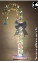 Μπαστούνι LED Rainbow 100cm ύψος με ασημί φιόγκο μπαταρίας