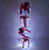 Πακέτα δώρου Rainbow LED με κόκκινους φιόγκους μπαταρίας