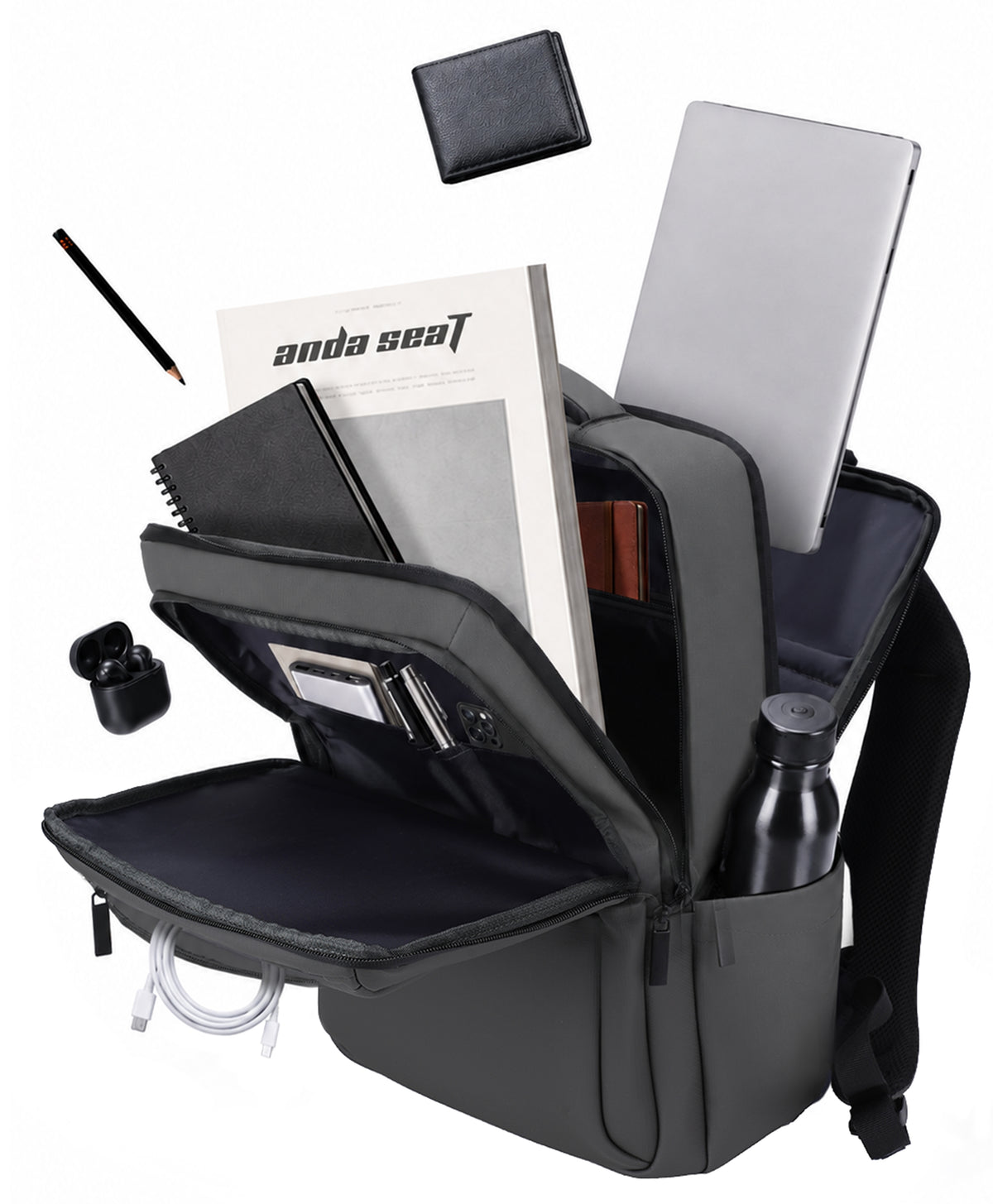 ANDA SEAT Backpack PROLINE 16" 42x30x15cm DARK GREY