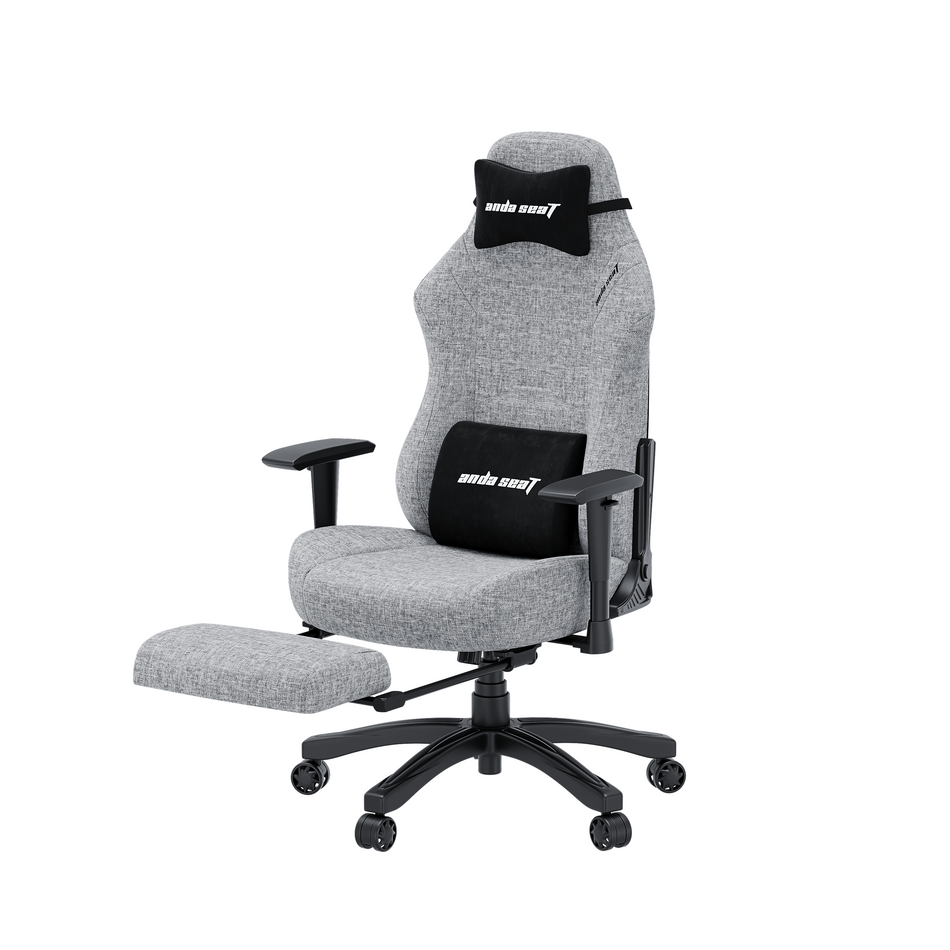 ANDA SEAT Gaming Chair LUNA PRO Grey Fabric w/Footrest