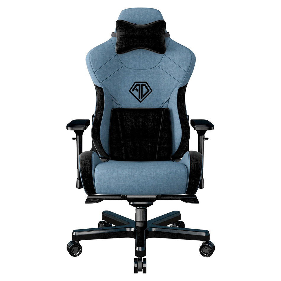 ANDA SEAT Gaming Chair T-PRO II Light Blue/ Black FABRIC with Alcantara Stripes