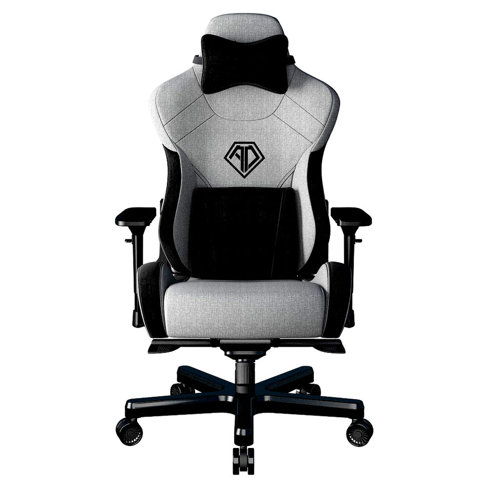 ANDA SEAT Gaming Chair T-PRO II Hellgrau/Schwarz STOFF mit Alcantara-Streifen
