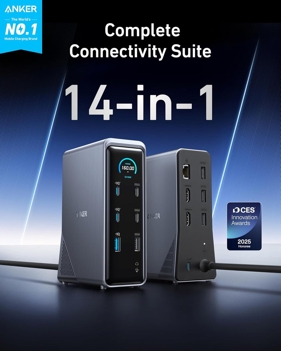ANKER Docking Station 14 Ports with 160W Max Output, 10Gbps
