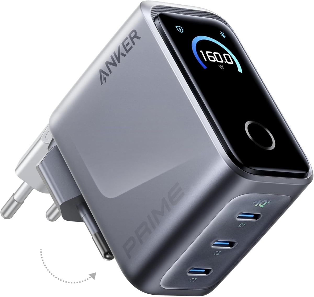 ANKER WALL CHARGER PRIME 160W 3 PORTS DISPLAY