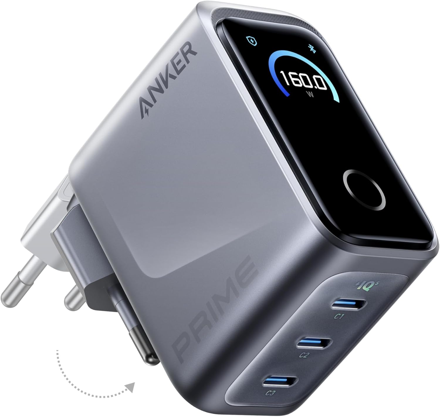 ANKER WALL CHARGER PRIME 160W 3 PORTS DISPLAY