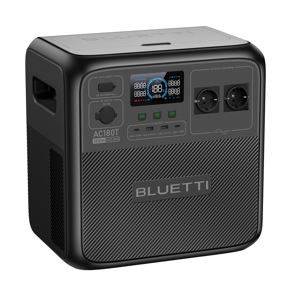 BLUETTI Power Station AC180T mit austauschbarer Batterie, 1800W AC-Ausgang 1433Wh