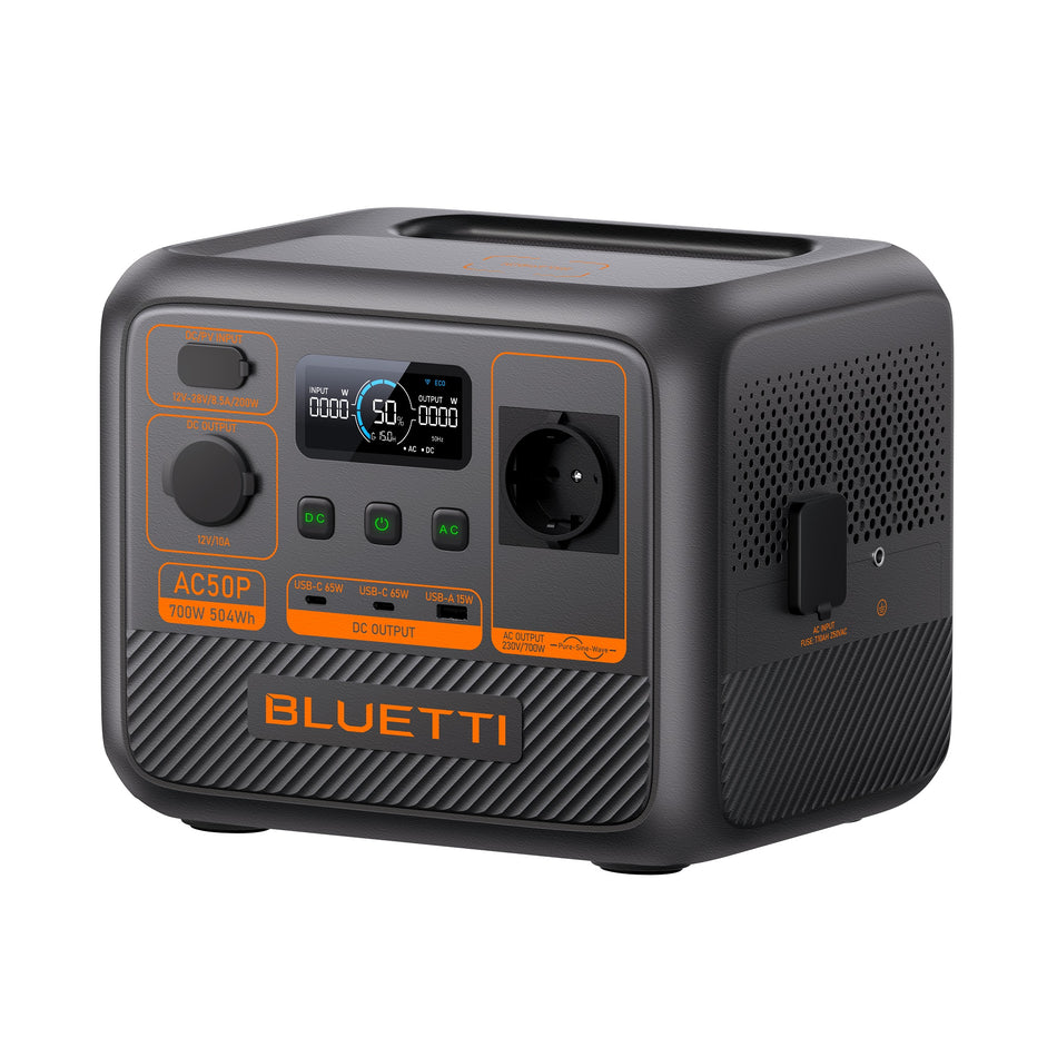 BLUETTI Premium AC50P Tragbares Kraftwerk, 700W AC-Ausgang 504Wh