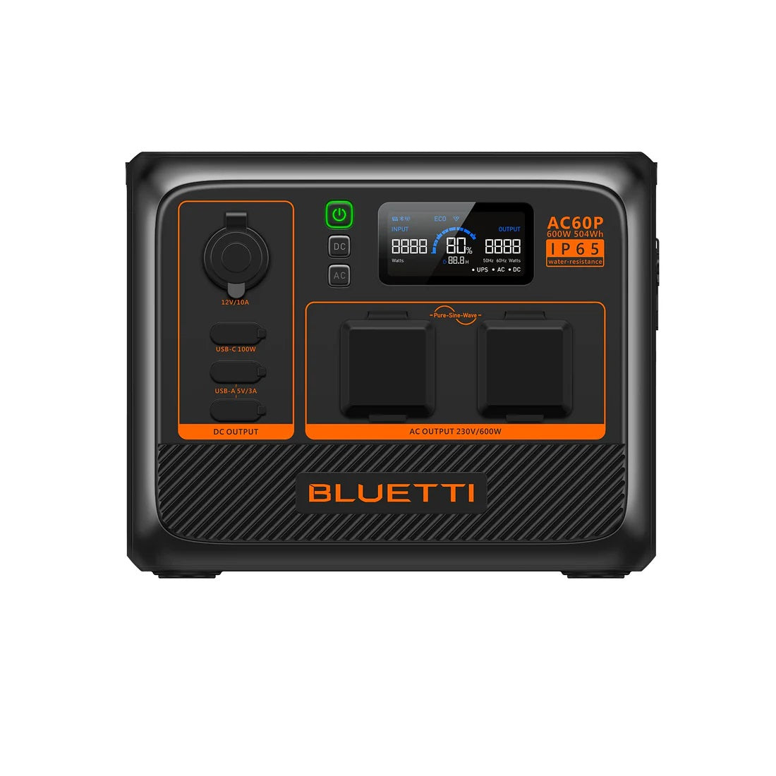 BLUETTI Premium AC60P Portable Power Station Expandable IP65, 600W AC Outlet 504Wh