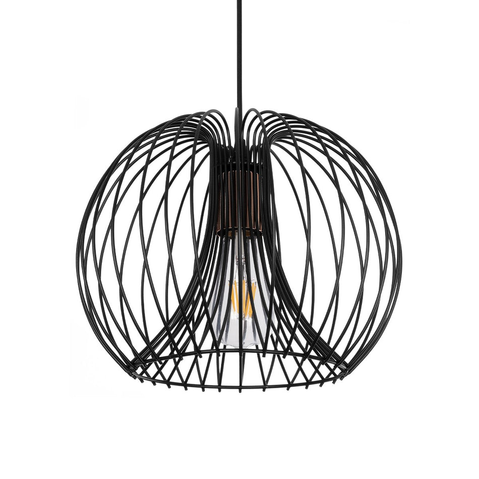 GLOBOSTAR® GLOWIA 201-0032 Μοντέρνο Κρεμαστό Φωτιστικό Οροφής με Ντουί 1 x E27 AC 220-240V IP20 - Μαύρο - Μ32 x Π32 x Υ24cm