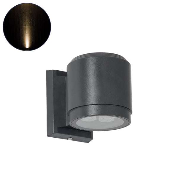 WALLLIGHT-SONA 90481 Φωτιστικό Τοίχου - Απλίκα LED 12W 1080lm 5° DC 24V Αδιάβροχο IP67 Μ9.5 x Π13 x Υ11cm Θερμό Λευκό 2700K - Γκρι Ανθρακί - 3 Years Warranty