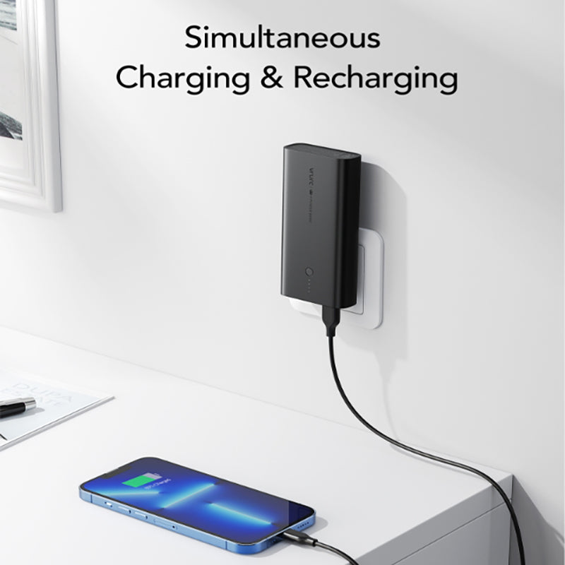 Vrurc W1146 Power Bank 10000mAh 20W με 2 Θύρες USB-A και Θύρα USB-C Power Delivery / Quick Charge 3.0 Μαύρο