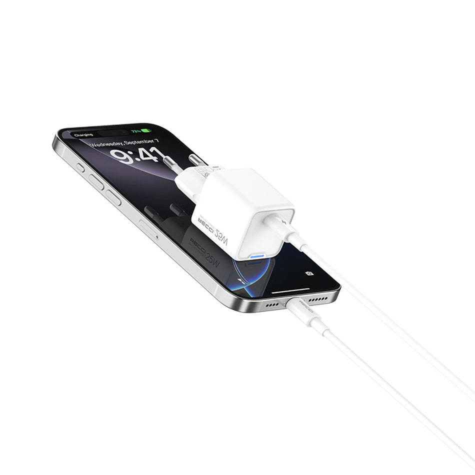 Chargeur RECCI RC106E GaN PD25W USB-C avec câble de données de charge rapide