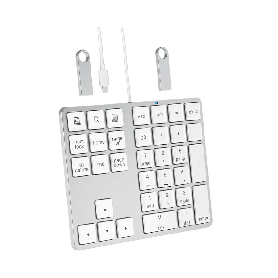 Φορητό Αριθμητικό Πληκτρολόγιο Γραφείου K1003 34 Πλήκτρων USB 3.0 & USB-C