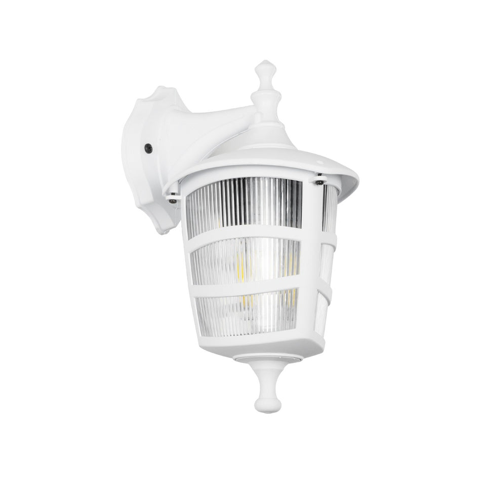 GLOBOSTAR® ZARDIN 203-0239 Vintage Φωτιστικό Τοίχου - Απλίκα με Ντουί 1 x E27 AC 220-240V IP44 - Λευκό - Μ17 x Π21 x Υ30cm