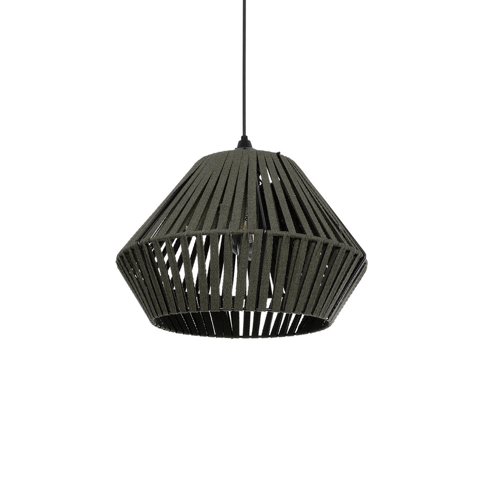 NUI 205-0069 Suspension de plafond Boho avec douille 1 x E27 AC 220-240V IP20 - Vert - L36 x P36 x H27cm