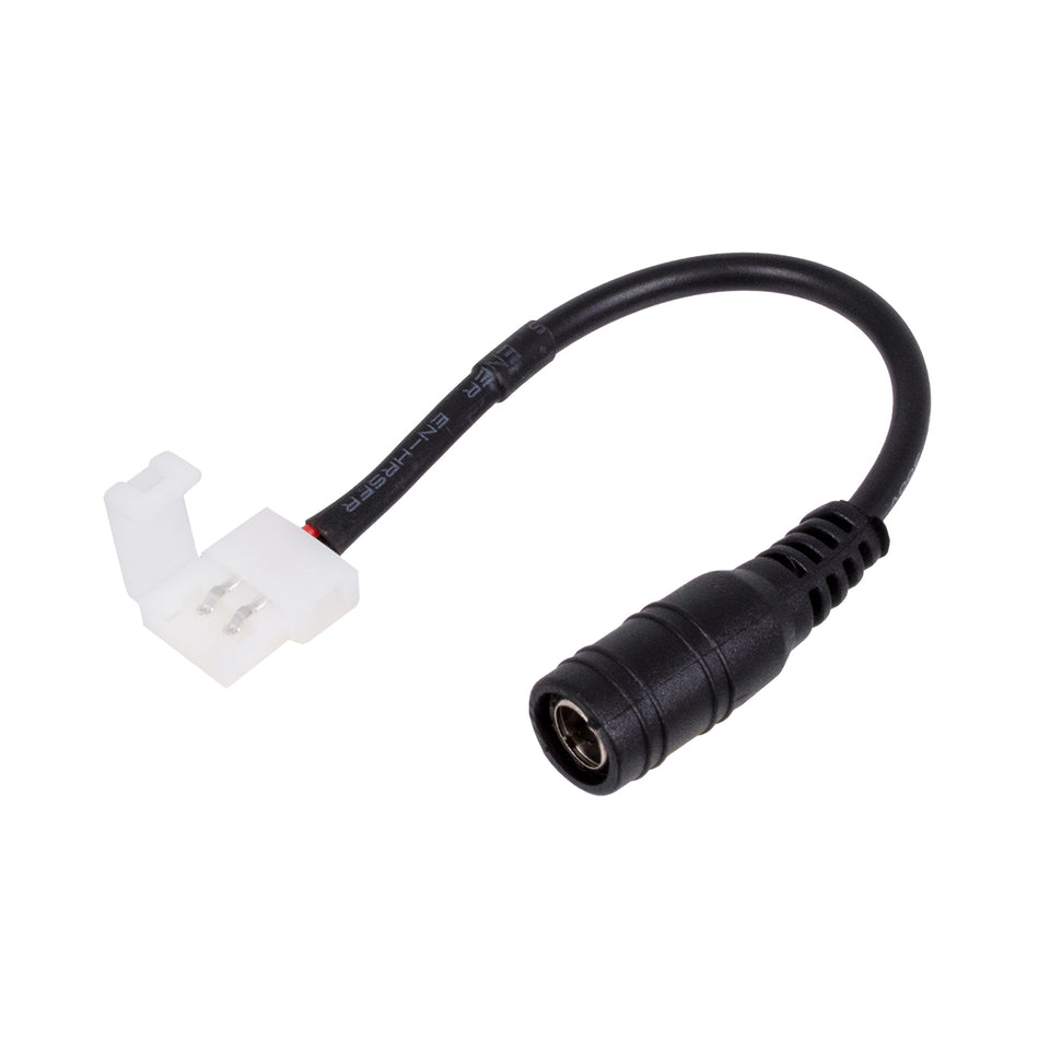 STRIPCON 70739 Ταχυσύνδεσμος για Μονόχρωμη Ταινία LED 8mm σε DC Jack 5.5x2.1mm Θηλυκό Σύνδεσμο IP20 - Λευκό - Μ15 x Π1.2 x Υ1.2cm