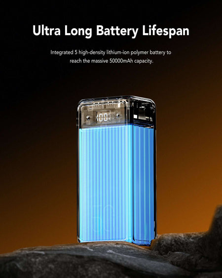Veger W5001 Tank Lite Power Bank 50000mAh 22.5W, 3 USB-A Ports & USB-C Port Power Delivery