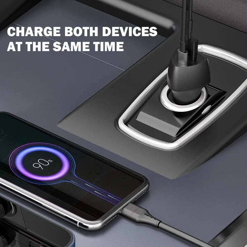 Veger CC50-1A1C Φορτιστής Αυτοκινήτου Fast Charge με Δυο Θύρες Υποδοχής 38W - BLACK
