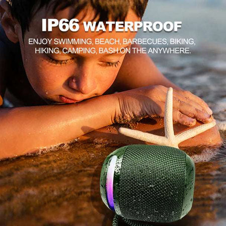J-BRAUV Pro - Mini Bluetooth Speaker: 7 Color Changing Lights | 16W Stereo Sound, IP66 Waterproof, TWS Pairing | 15H Portable