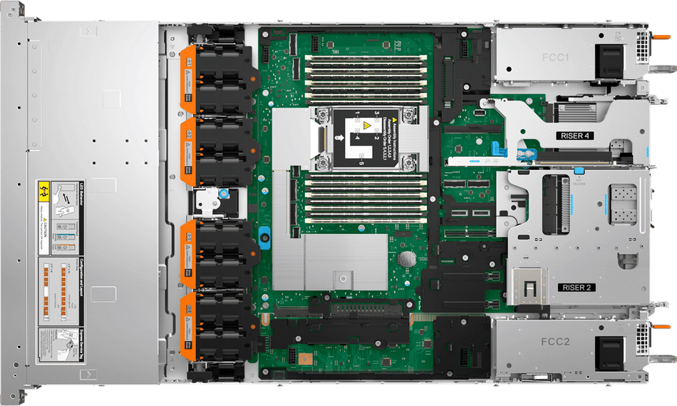 DELL Server PowerEdge R470 1U 8 x 2.5''|Xeon 6 6517P(16C/32T|32GB|2x480GB SATA RI SSD|H965i 8GB|2 Netzteile