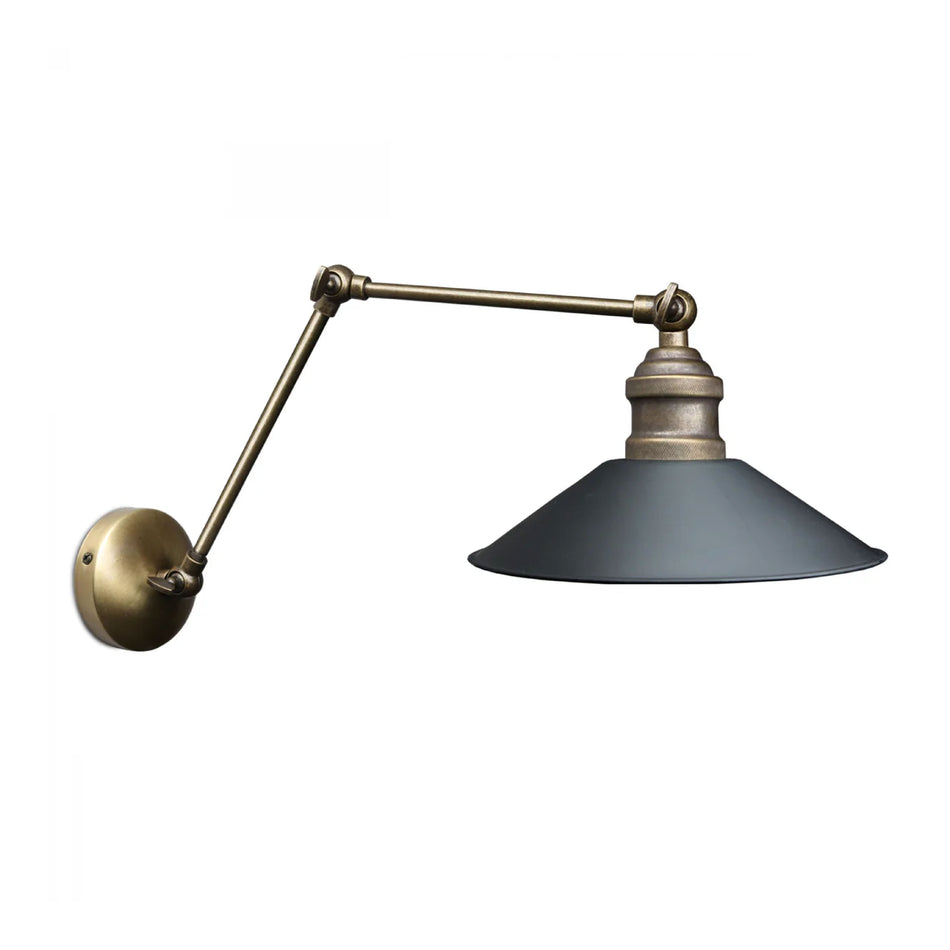 GLOBOSTAR® HAWK 204-0114 Μοντέρνο Φωτιστικό Τοίχου - Απλίκα με Ντουί 1 x E27 AC 220-240V IP20 - Μαύρο & Μπρούτζινο - Μ22 x Π44 x Υ23cm