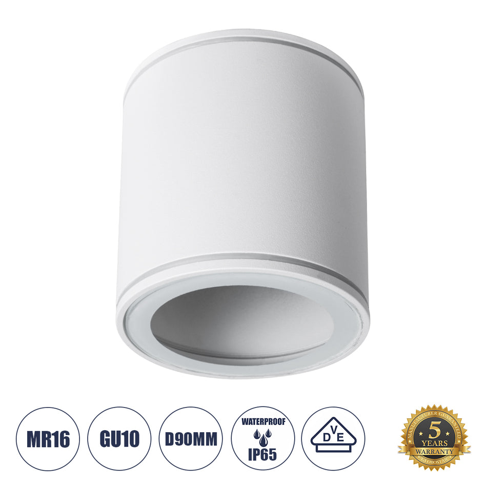 kelvo® MARETTI 61446 Φωτιστικό Downlight Σποτ για Λάμπα MR16 με Ντουί 1 x GU10 AC 220-240V Αδιάβροχο IP65 - Λευκό Ματ - Μ9 x Π9 x Υ9cm