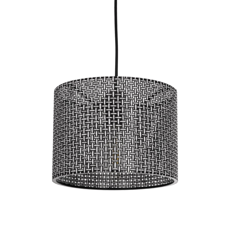 GLOBOSTAR® CLAIRIE 203-0133 Μοντέρνο Κρεμαστό Φωτιστικό Οροφής με Ντουί 1 x E27 AC 220-240V IP20 - Μαύρο & Λευκό - Μ22 x Π22 x Υ18cm