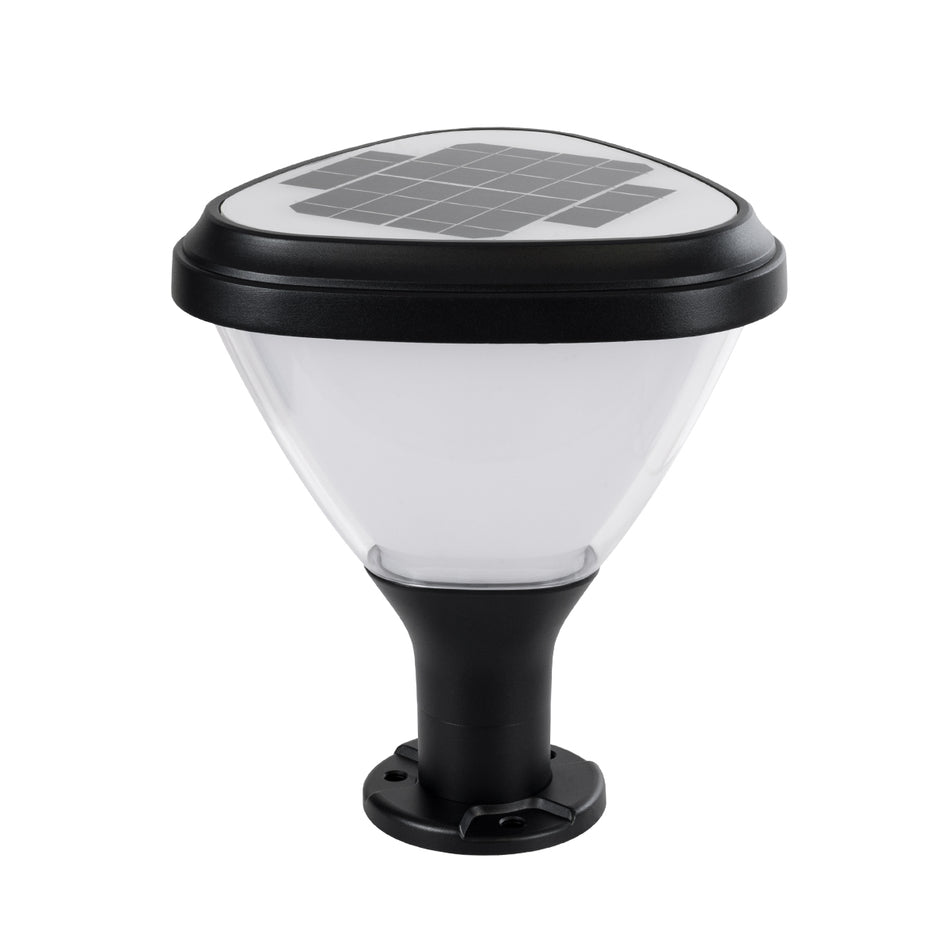 GLOBOSTAR® NATURE 90532 Φωτιστικό Κολωνάκι Κήπου LED 10W 500lm 120° με Ενσωματωμένο Φωτοβολταϊκό Panel 6V 2W & Επαναφορτιζόμενη Μπαταρία Li-ion 3.2V 8000mAh με Αισθητήρα Ημέρας-Νύχτας Αδιάβροχο IP65 Ψυχρό Λευκό 6000K - Γκρι Ανθρακί - Μ26 x Π26 x Υ30cm ...