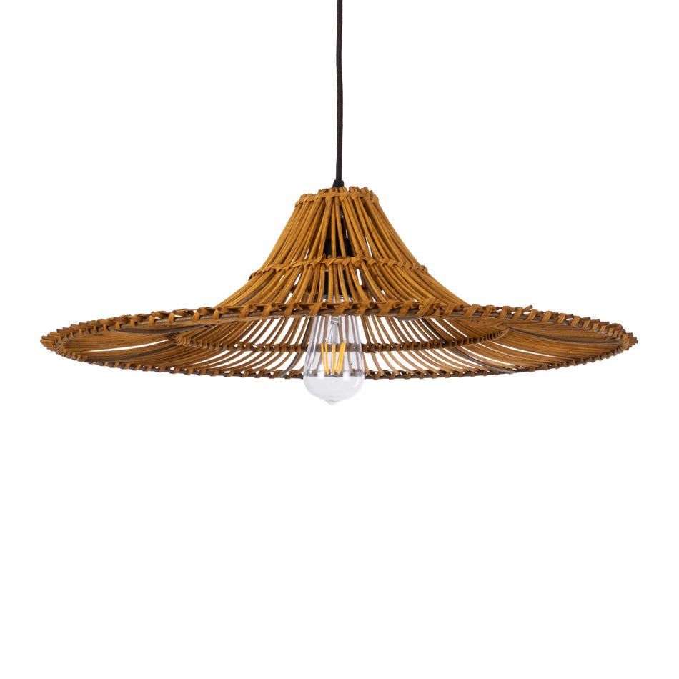 GLOBOSTAR® PALERMO 02310 Boho Κρεμαστό Φωτιστικό Οροφής με Ντουί 1 x E27 AC 220-240V IP20 - Καφέ - Μ60 x Π60 x Υ18cm