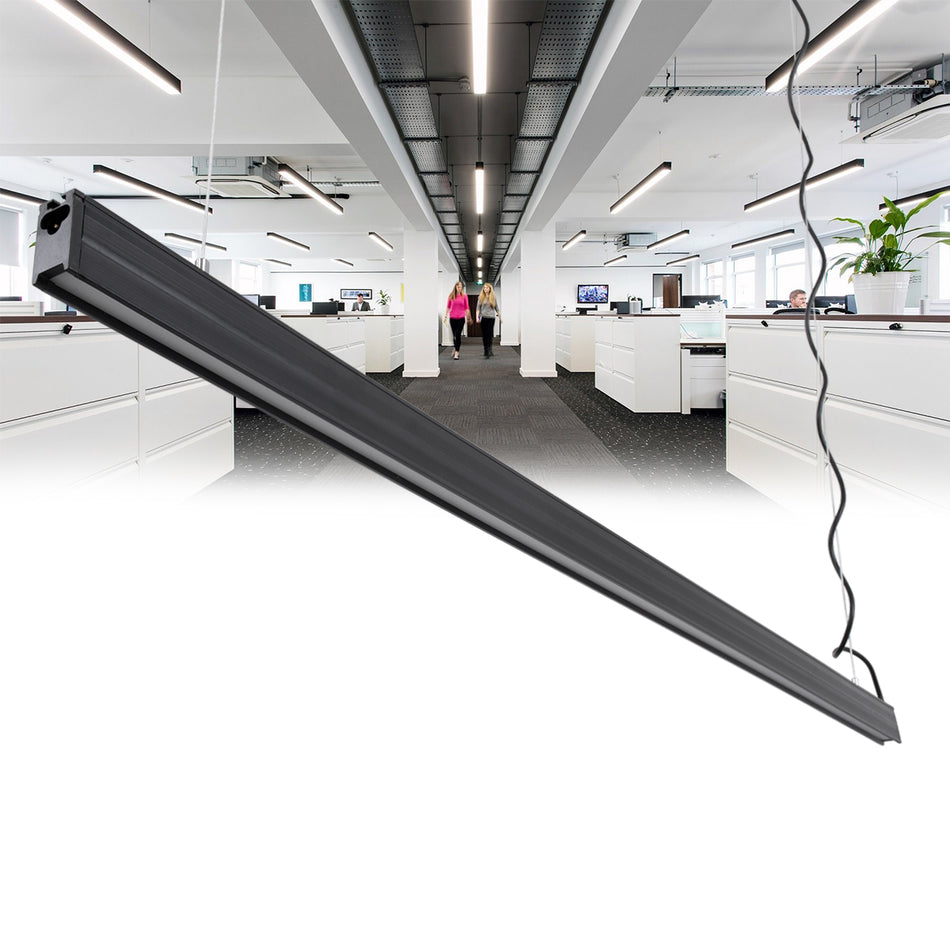 OFFICE 61023-P Γραμμικό Κρεμαστό Φωτιστικό Linear LED 18W 2230lm 120°  Μ120 x Π2 x Υ4cm Ψυχρό Λευκό 6000K - Μαύρο - 3 Years Warranty